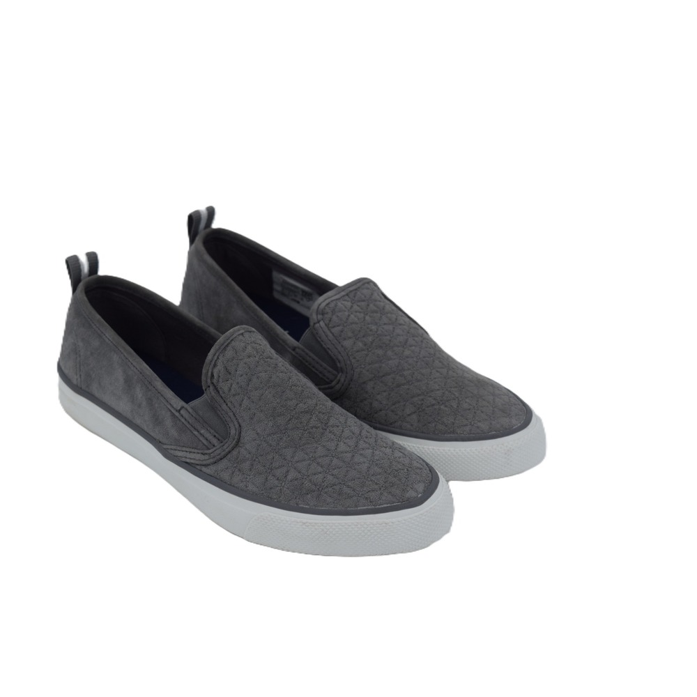Sperry Gray Quilted Slip On Loafer Sneakers Women's Size